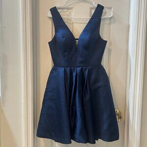 Navy sweetheart formal dress